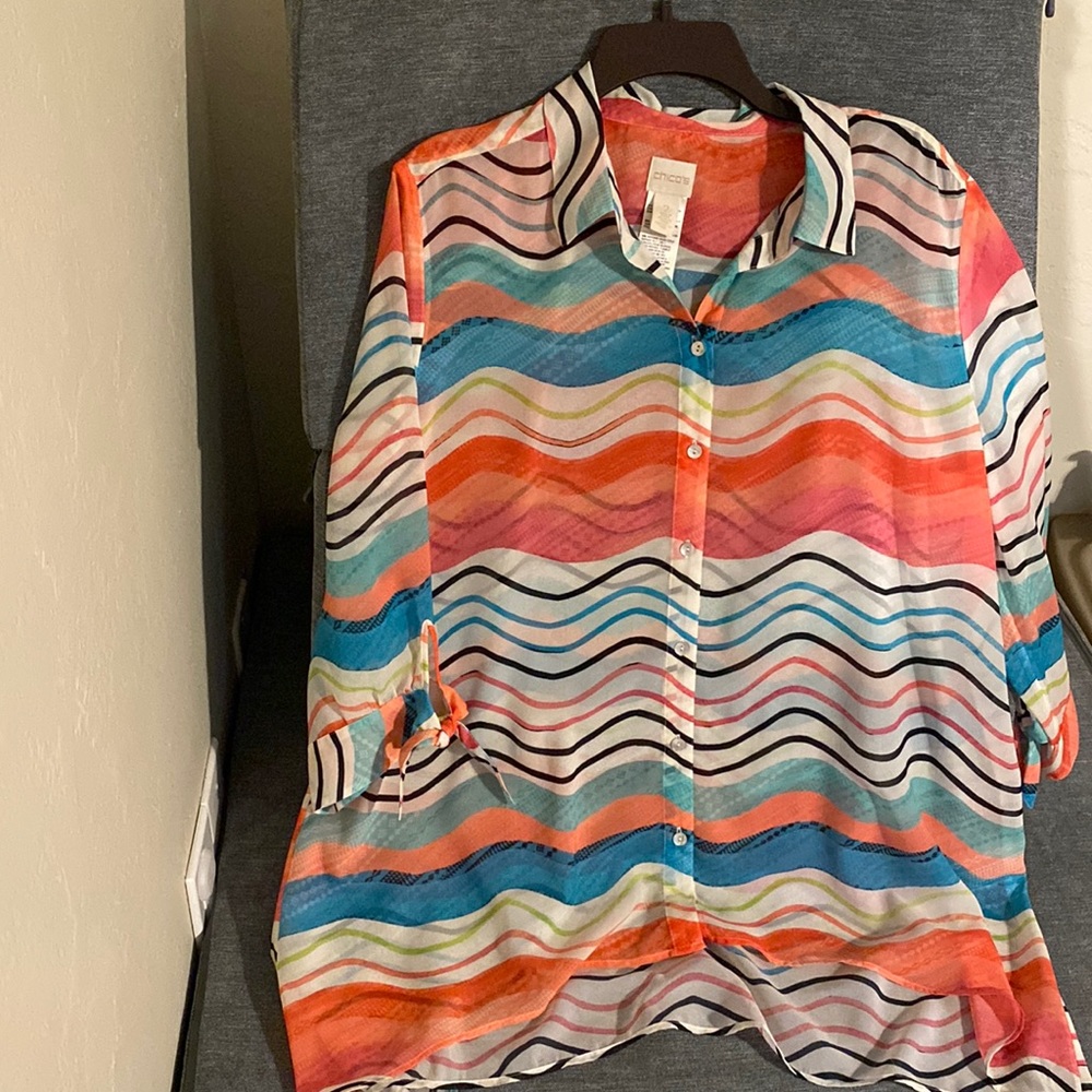 Chico’s Quarter Sleeve Button Down Shirt